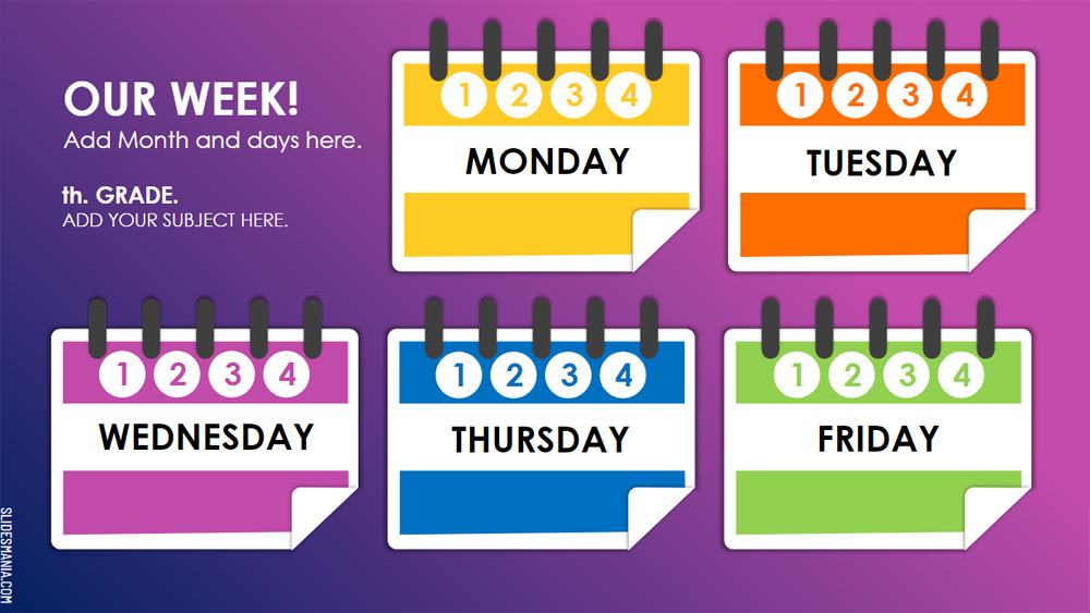 Weekly Planner for Online Lessons